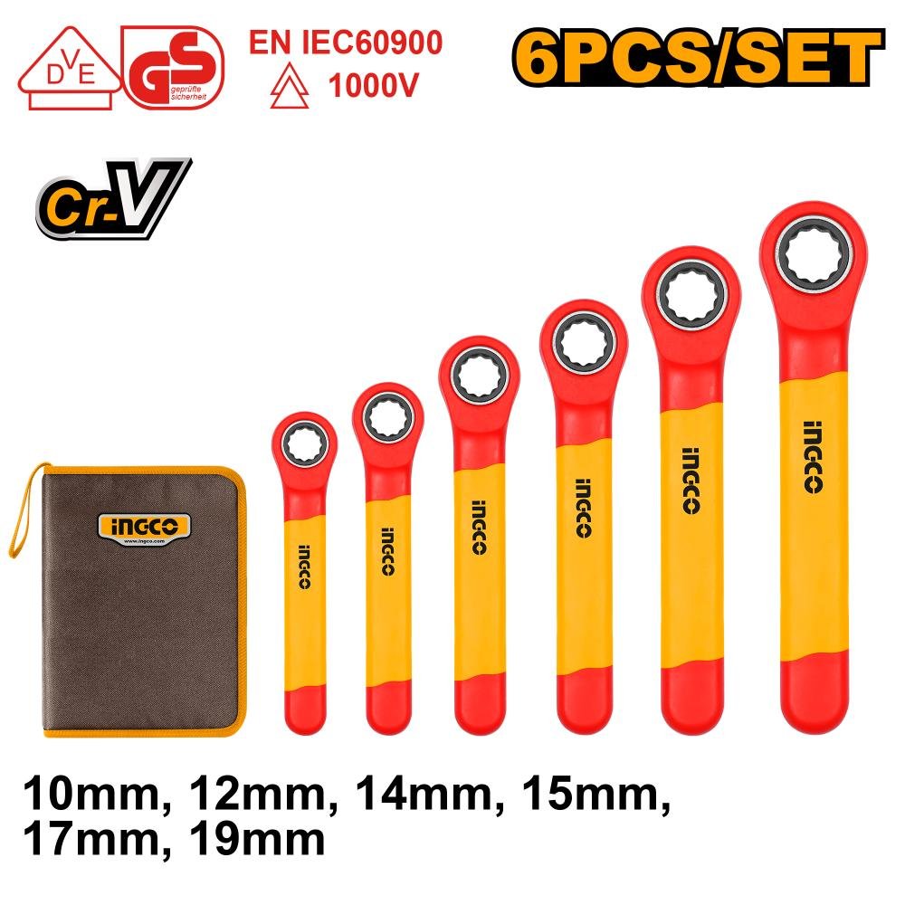 INGCO HKISPA0603 6 pcs Insulated Ratchet Wrench Set