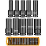 INGCO 10 Pcs 1/2" deep impact socket set HKISSD12102L