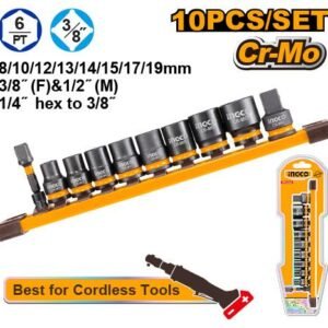 Ingco 10 Pcs 3/8"DR. Impact socket set HKISSD38104