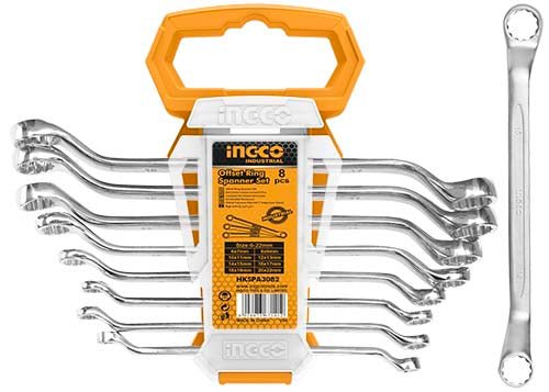 INGCO 8Pcs Offset ring spanner set HKSPA3088