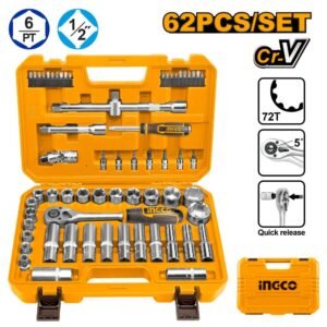 INGCO 62 Pcs 1/2" socket set HKTS12602