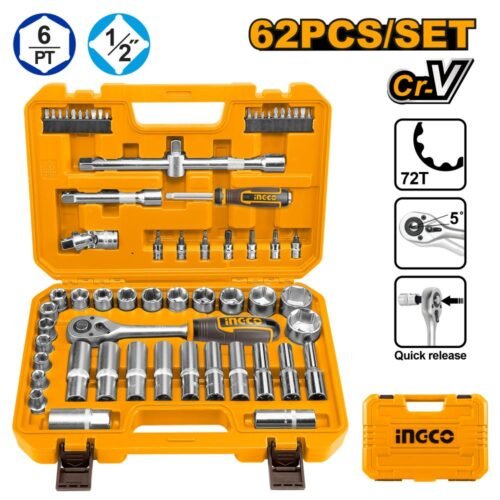 INGCO 62 Pcs 1/2" socket set HKTS12602
