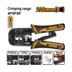 INGCO HMPCN2468R Modular Plug Crimper Labor-saving Ratchet
