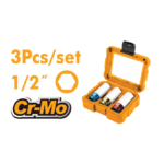 INGCO HNMLNS031 3 pcs 1 / 2" Non-marring Lug Nut Socket Set