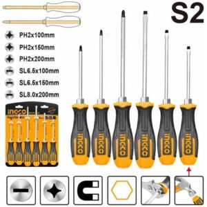 INGCO 6 Pcs go-through screwdriver set HSGT680608