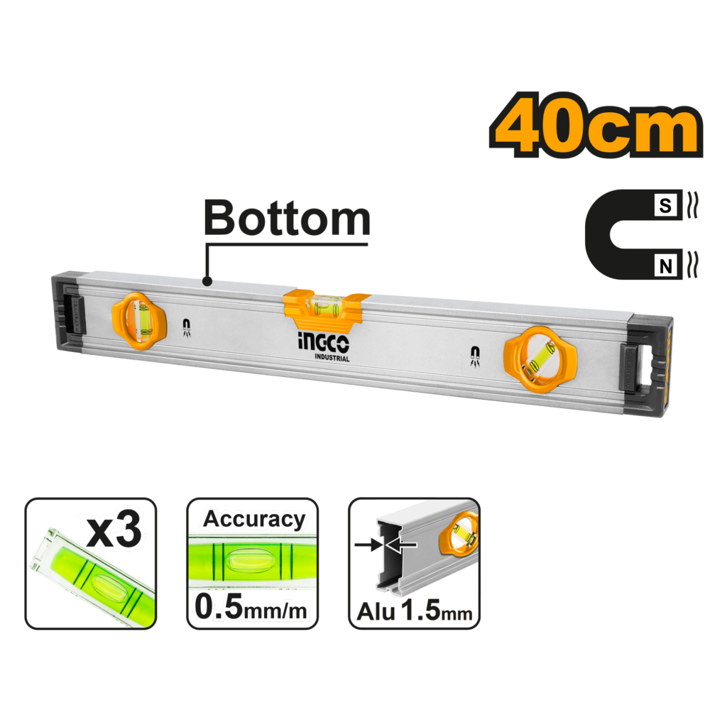 INGCO Spirit level with powerful magnets 40cm HSL38040M