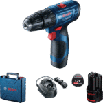 BOSCH Cordless Percussion Driver Drill, 10mm, 12V, Li-ion, Extra Battery Included GSB120 LI Professional
