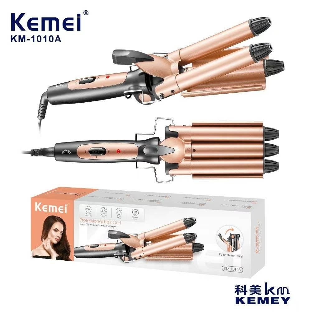 Kemei KM-1010 3 Barrel Hair Curler / Waver