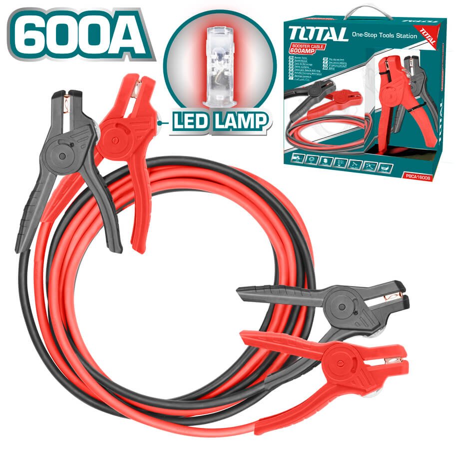 TOTAL Booster cable with lamp 600Amp PBCA16008L
