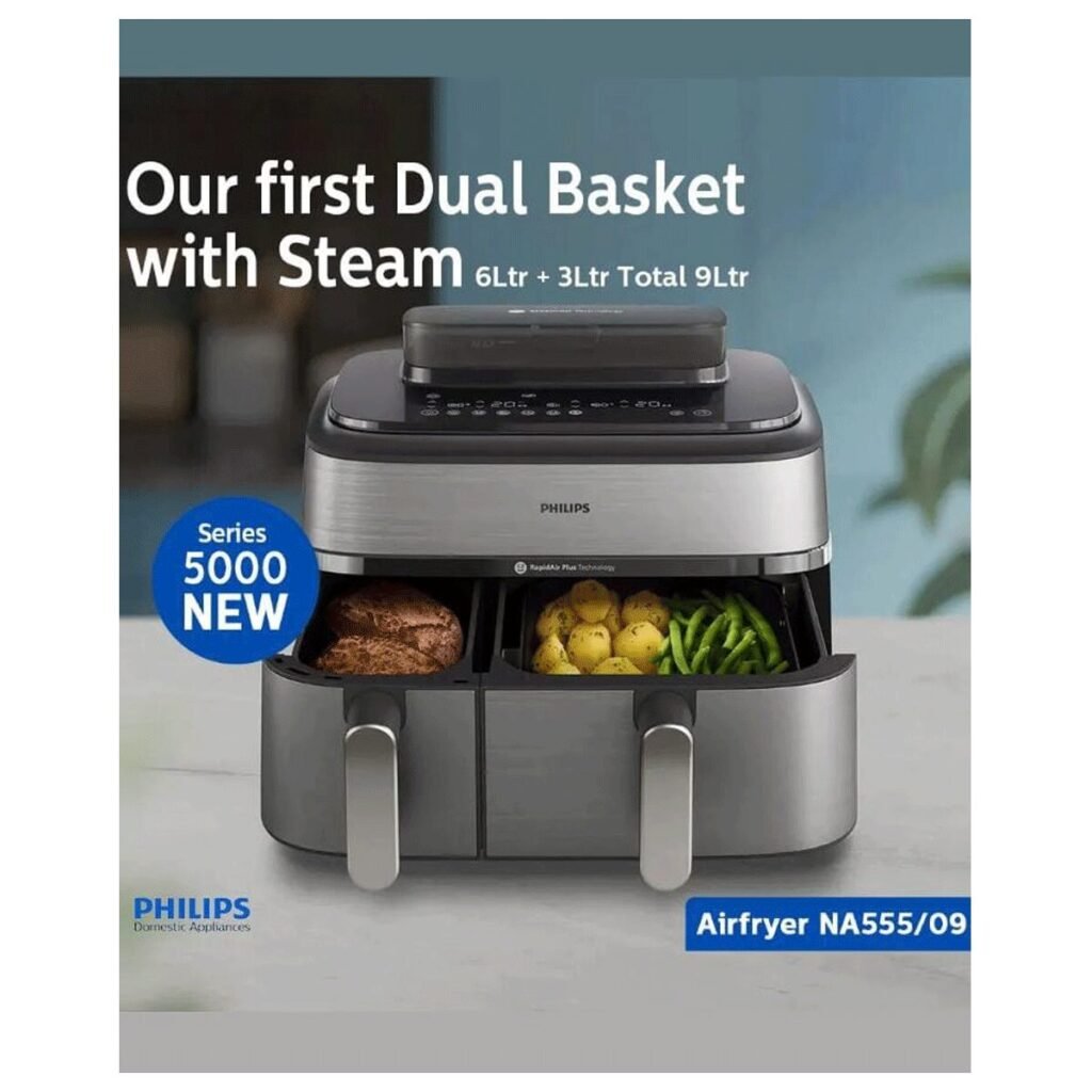 Philips NA555/09 5000 Series Dual Basket Airfryer 9L