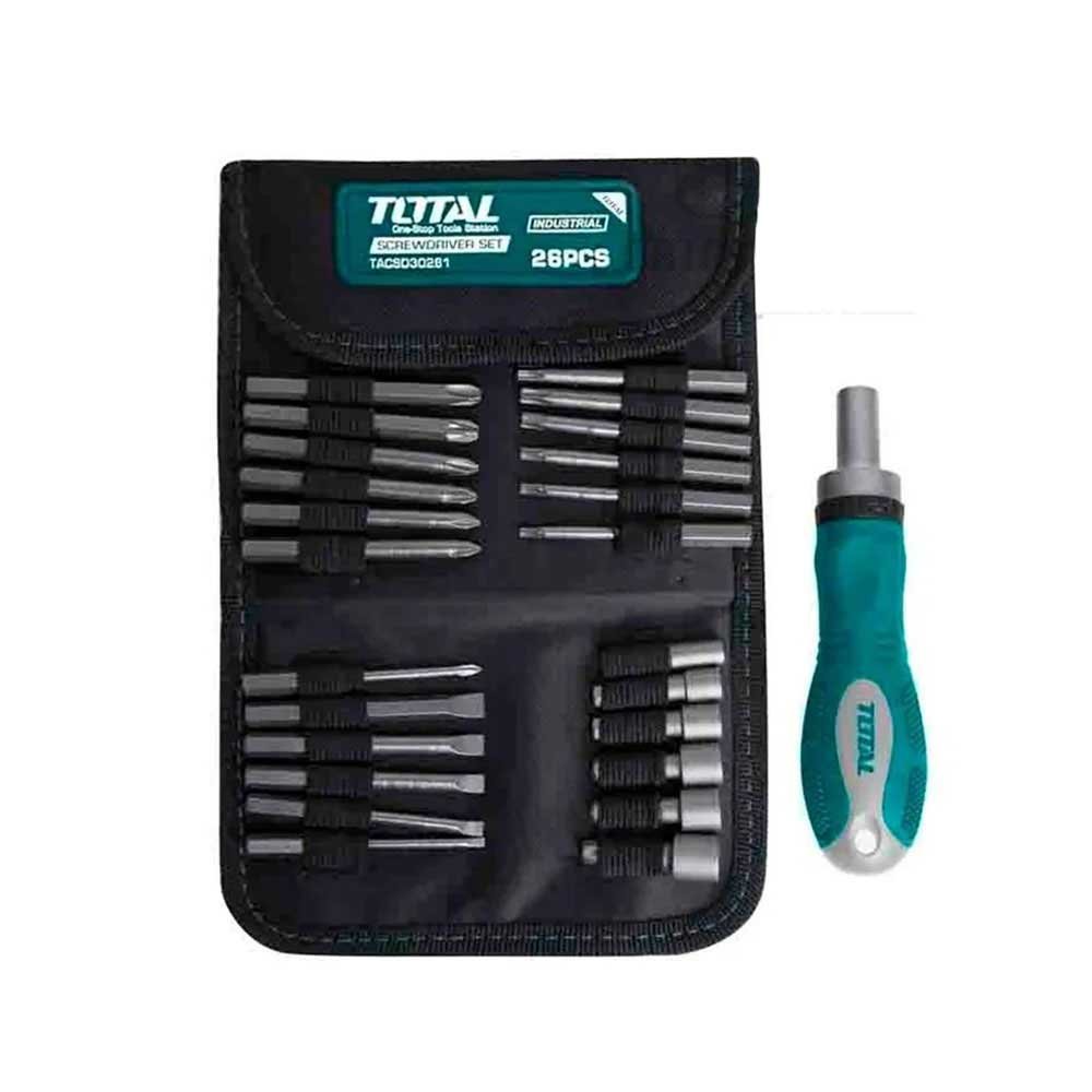 TOTAL 26 Pcs ratchet screwdriver set TACSD30266