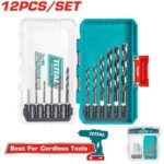 TOTAL 12 Pcs HSS drill bits set TACSDL11206