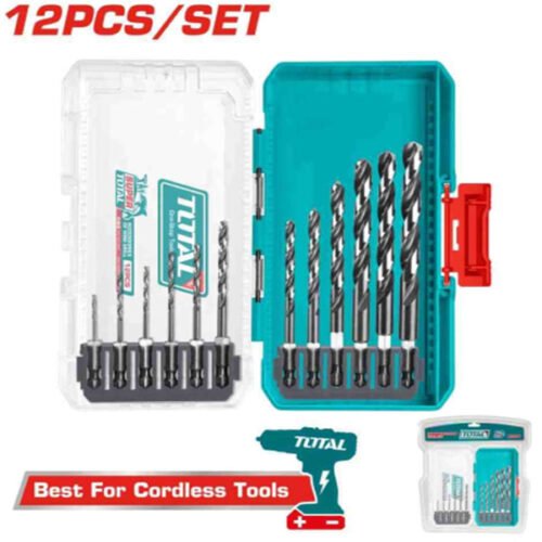 TOTAL 12 Pcs HSS drill bits set TACSDL11206