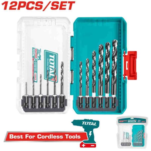 TOTAL 12 Pcs HSS drill bits set TACSDL11206