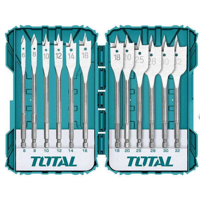 TOTAL 12 Pcs flat wood drill bits set TACSDL1206
