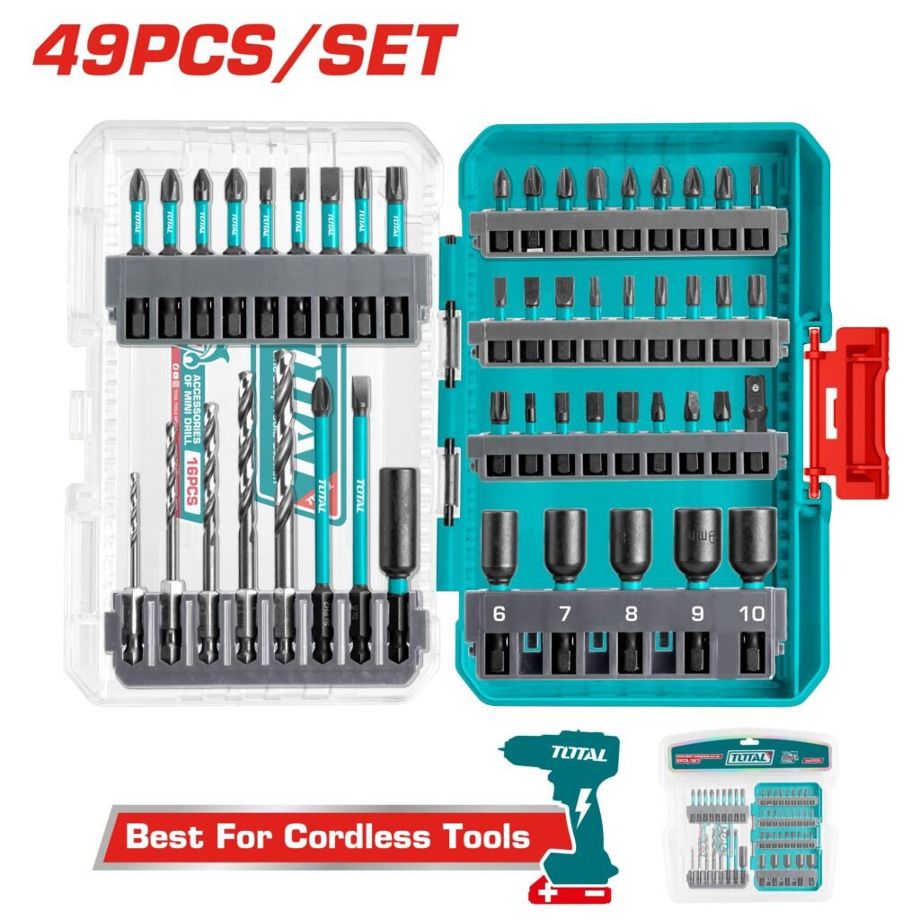 TOTAL 49 Pcs impact screwdriver bits set TACSDL24906