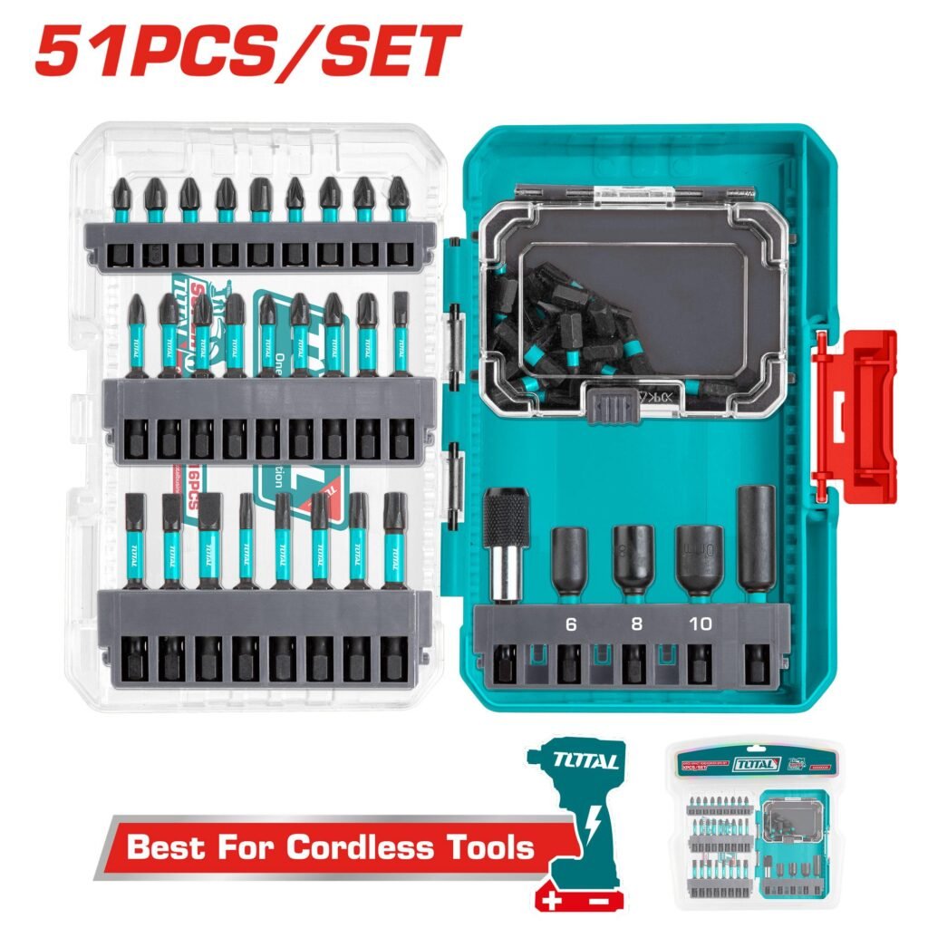 TOTAL 51 Pcs impact screwdriver bits set TACSDL25106