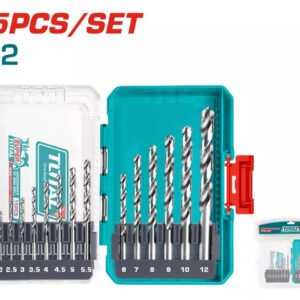 TOTAL 15 Pcs M2 HSS drill bits set TACSDL51508