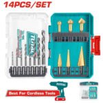 TOTAL 14 Pcs 4341 HSS Drill bits and step drill bits set TACSDL61401