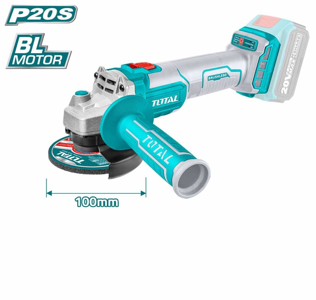TOTAL Cordless Angle Grinder 100mm 20V TAGLI201008