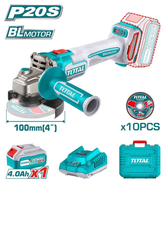 TOTAL Cordless angle grinder 20V TAGLI211041