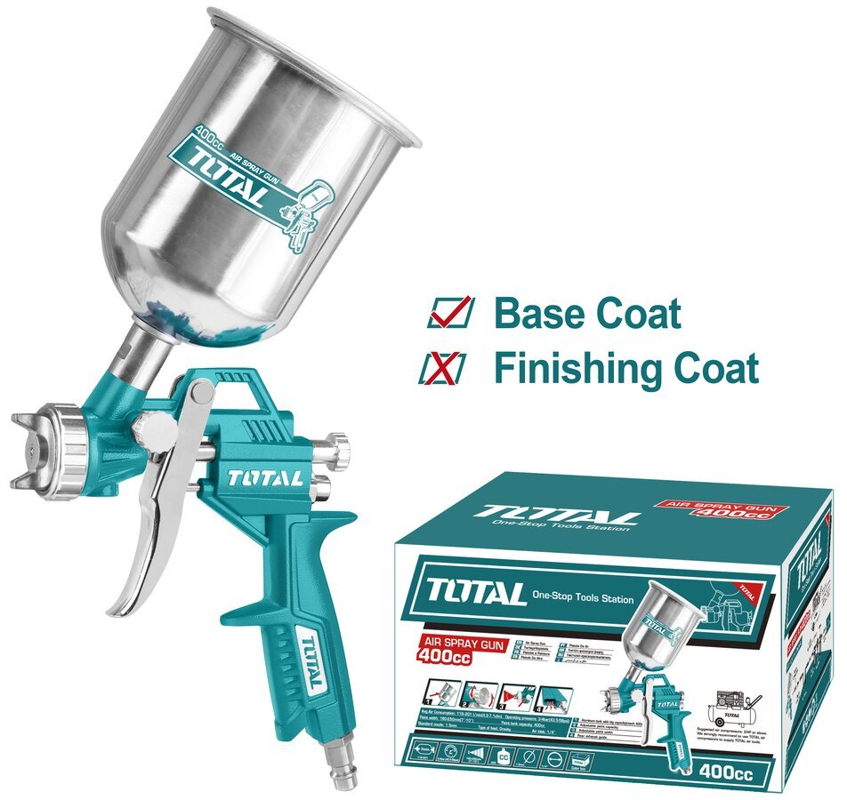 TOTAL Air spray gun 400cc TAT10401