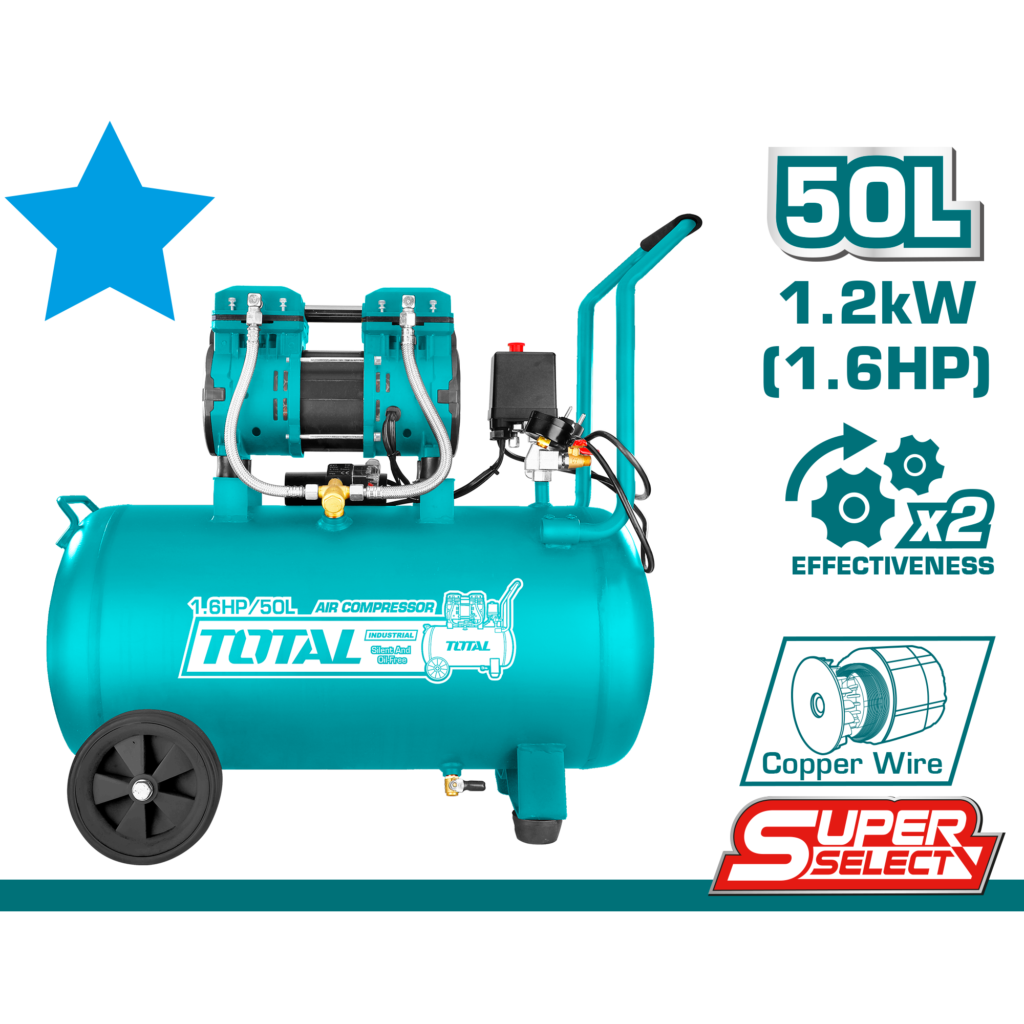 TOTAL Air compressor 1200W 50L TCS1120508