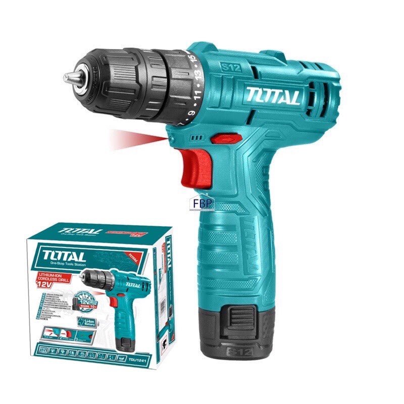 TOTAL Lithium-Ion cordless drill 12V 10mm 20NM TDLI12415