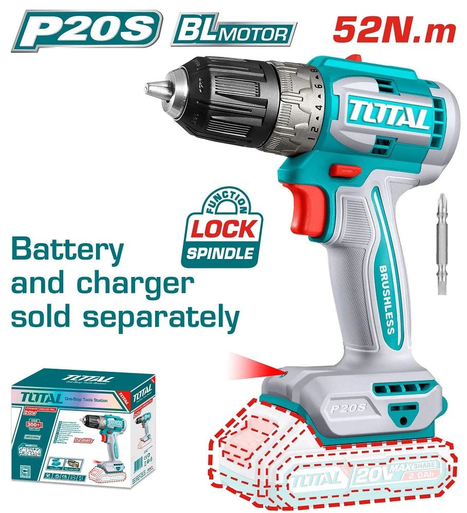 TOTAL Brushless cordless drill 20V TDLI204531