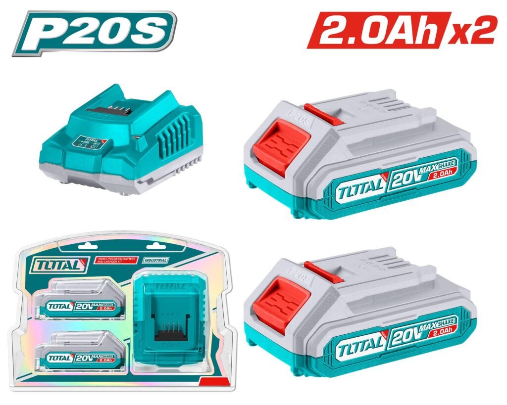 TOTAL P20S Cordless battery and charger kit 20V 2.0AH TFBCPK1222
