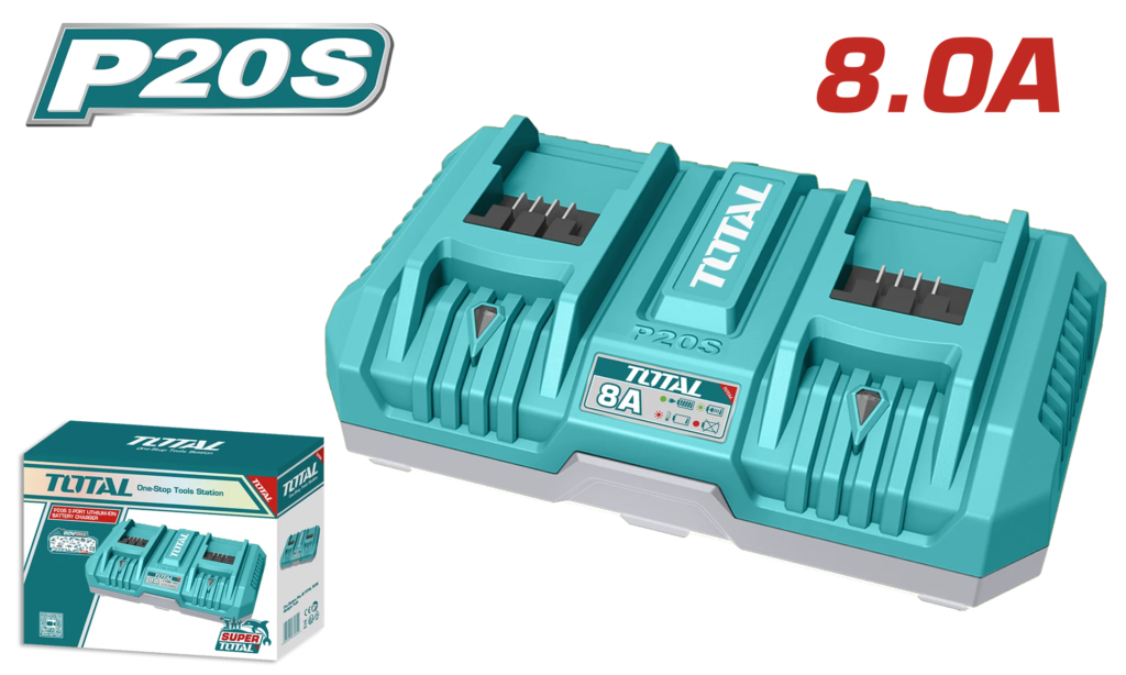 TOTAL P20S Dual battery charger 8.0AH TFCLI2082