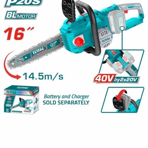 TGSLI40168.jpg TOTAL Lithium-Ion chain saw 40V Brushless Motor 16 Inch TGSLI40168