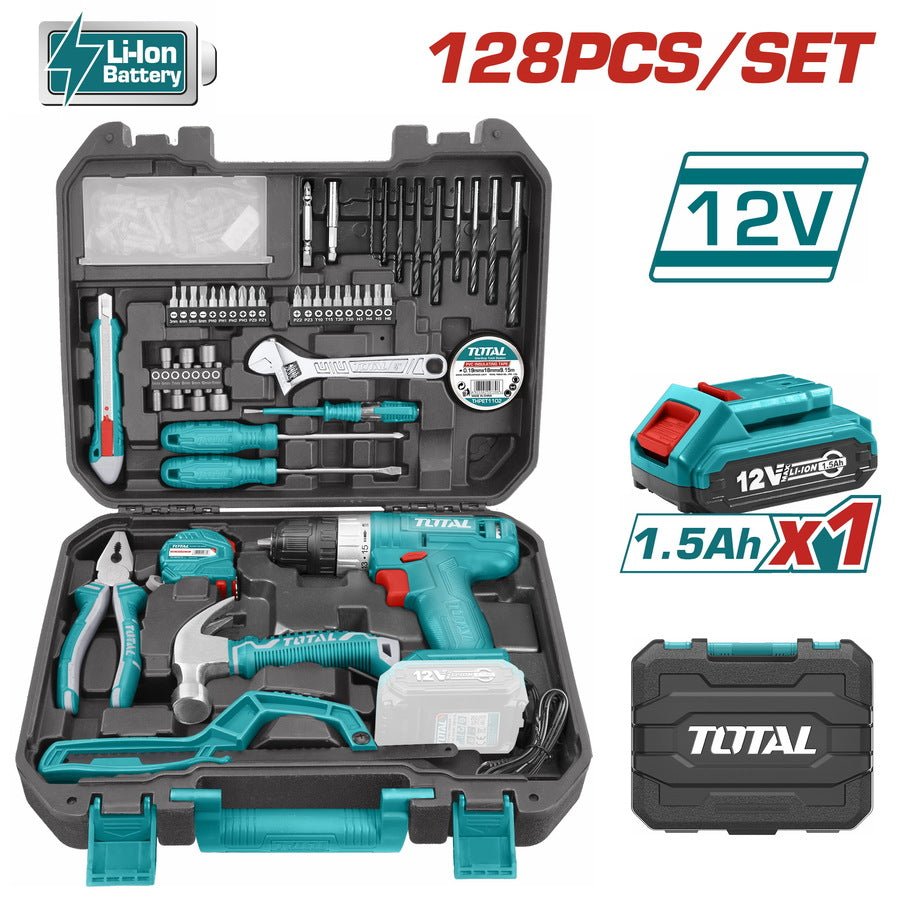 TOTAL 128 Pcs Tools Set THKTHP11282
