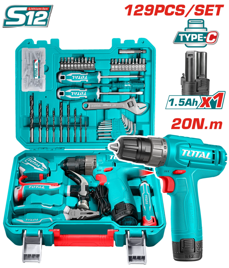 TOTAL 129 Pcs Tools set THKTHP11292