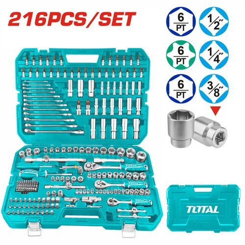 TOTAL 216 Pcs combination tools set THKTHP22166