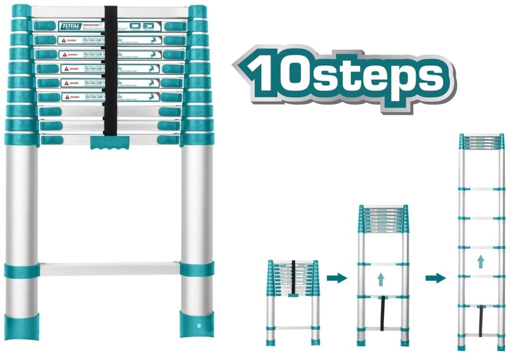TOTAL Telescopic ladder 3180mm THLAD08101