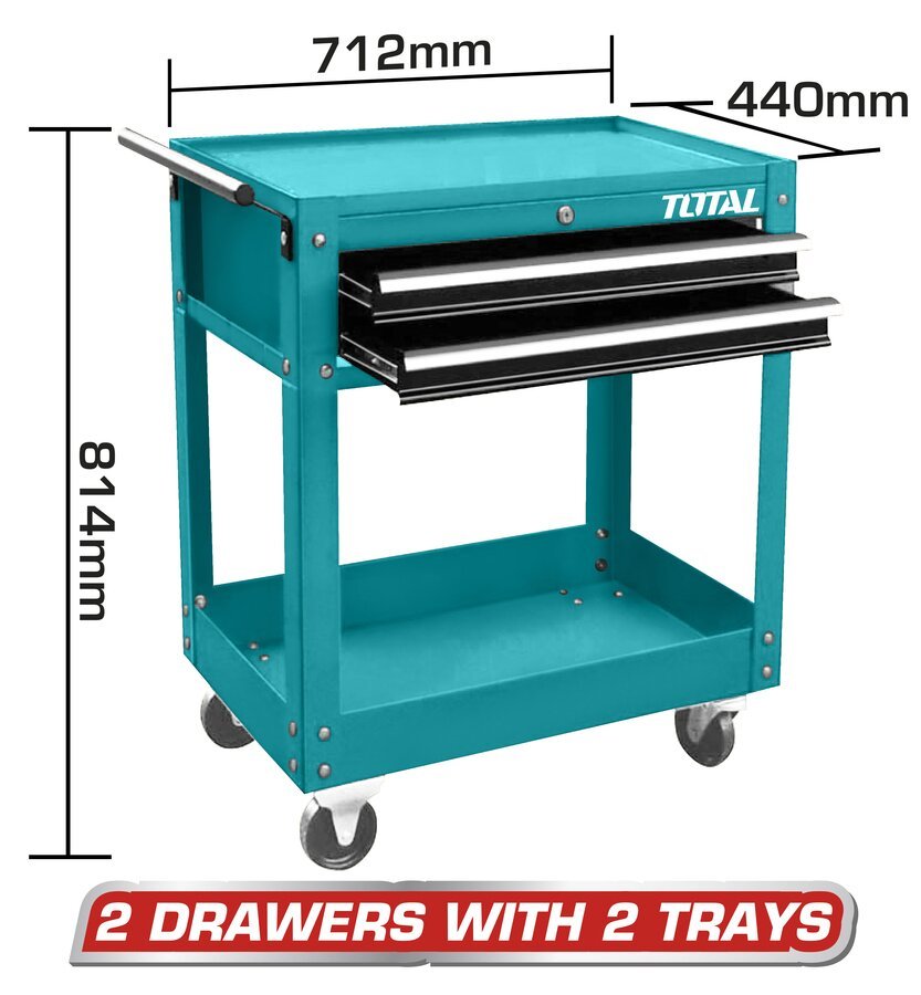 TOTAL Tool cartwith 2 drawers THPTC201