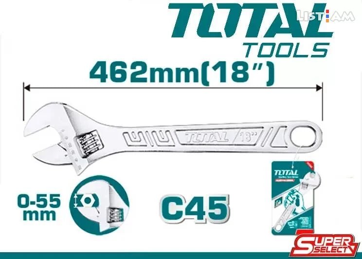 TOTAL Adjustable wrench 18" THT1010183
