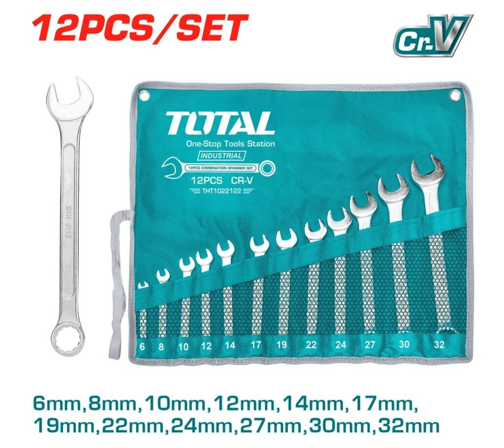 TOTAL 12 Pcs combination spanner set THT1022122