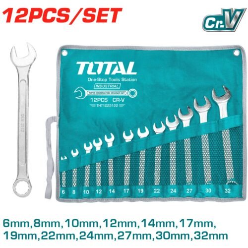 TOTAL 12 Pcs combination spanner set THT1022122