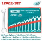 TOTAL 12 Pcs double open end spanner set THT1023121
