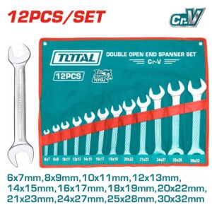 TOTAL 12 Pcs double open end spanner set THT1023121