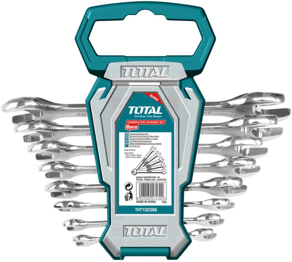 TOTAL 8Pcs double open end spanner set THT102386