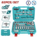 TOTAL 62 Pcs 1/2" socket set THT121602