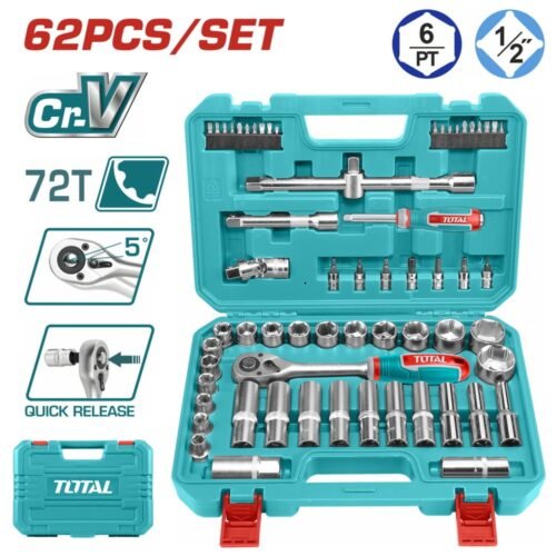 TOTAL 62 Pcs 1/2" socket set THT121602