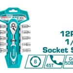 TOTAL 12Pcs 1/4 socket set THT14114126