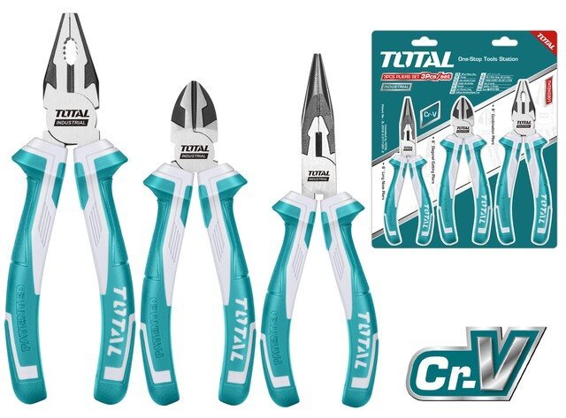 TOTAL 3Pcs pliers set 8" THT2K0301