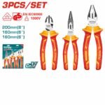 TOTAL 3 Pcs insulated pliers set THT2K0302