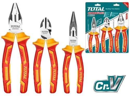 TOTAL 3 Pcs insulated pliers set THT2K0302
