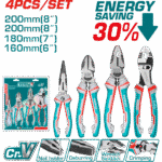 TOTAL 4 Pcs pliers set THT2K0488